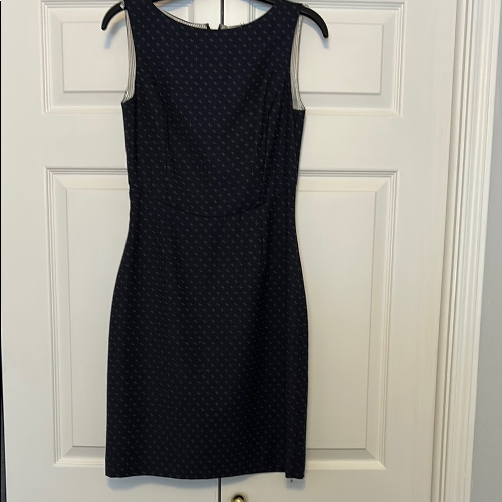 Brooks Brothers Navy Red Fleece Sheath Dress
